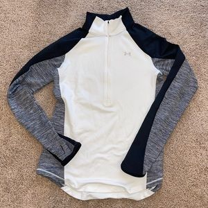 White, black and gray 3/4 zip COLD GEAR jacket - Under Armour - Size S